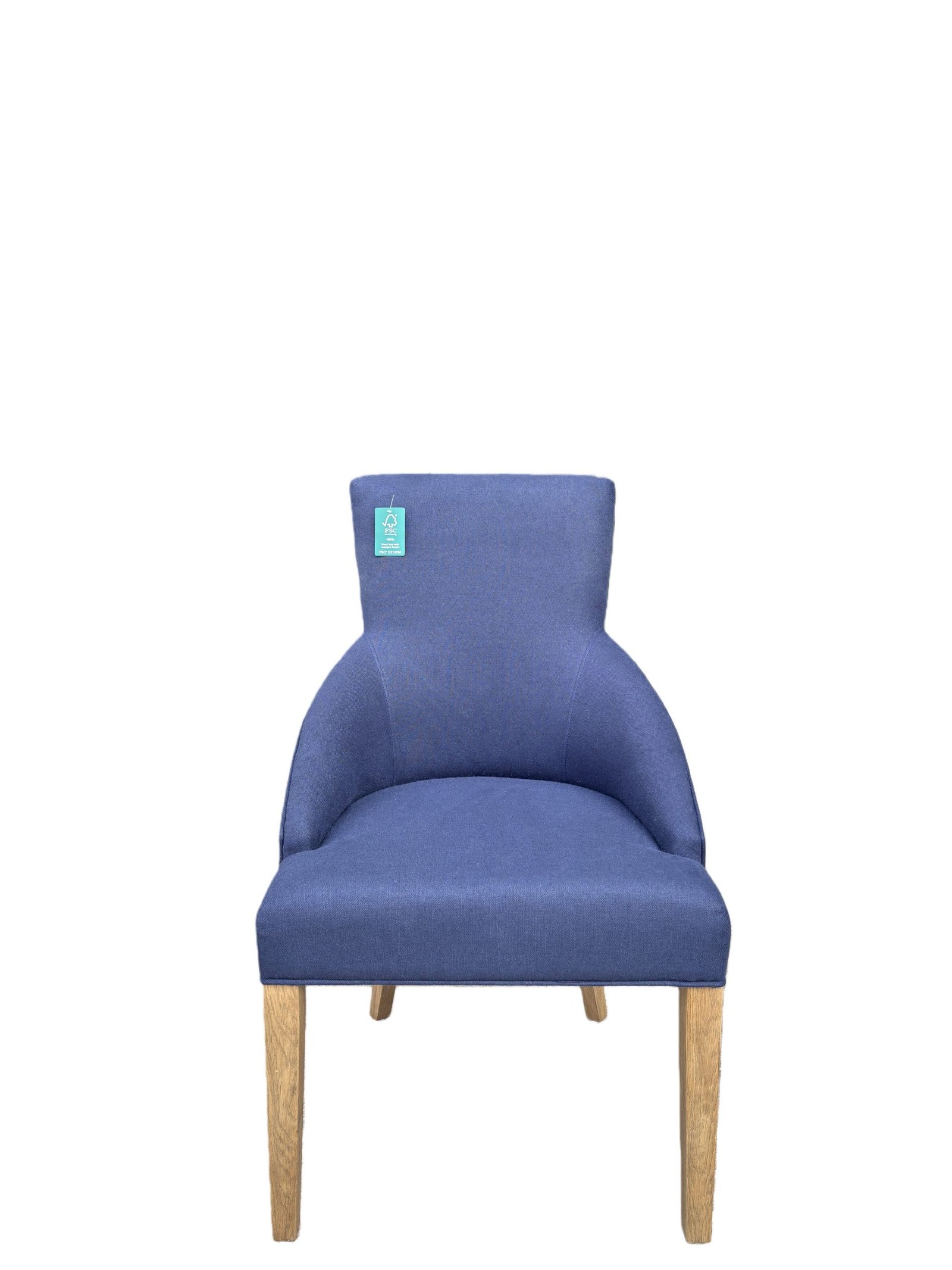 Leopold Plain-Back Upholstered Linen Dining Chair - Image 3