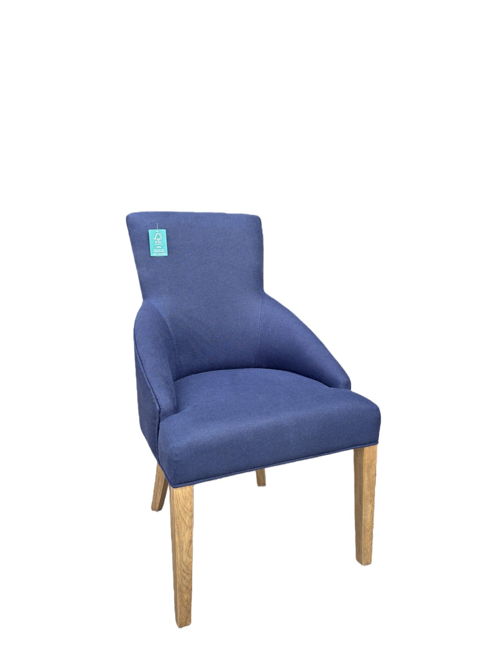 Leopold Plain-Back Upholstered Linen Dining Chair - Image 2