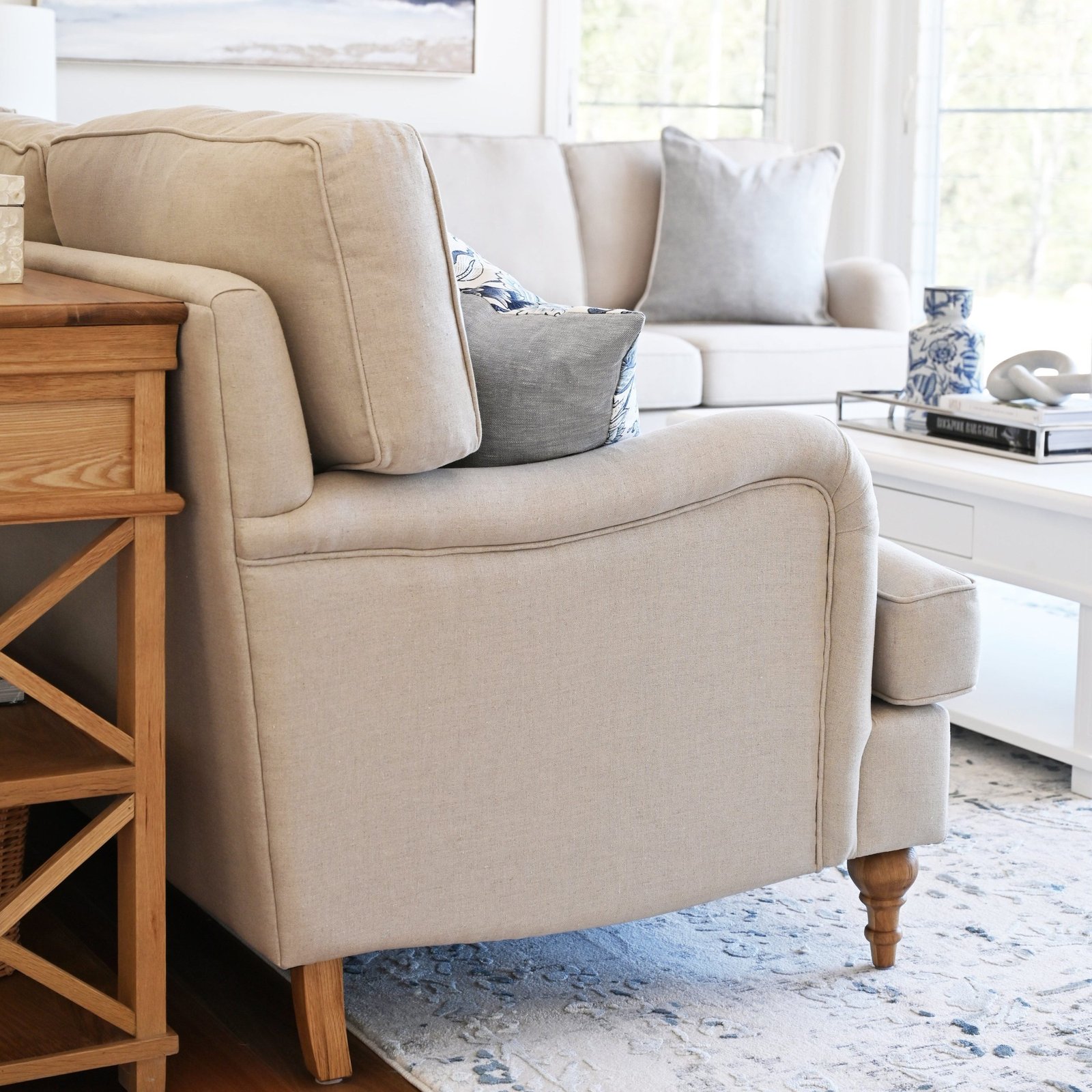 Madeline Linen 2 Seater Lounge - Image 21
