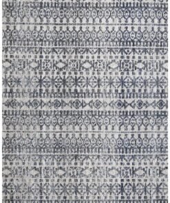 Tara Navy Grey Rectangle Rug