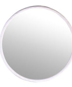Forged Round White Mirror