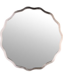 Wave Silver Round Mirror