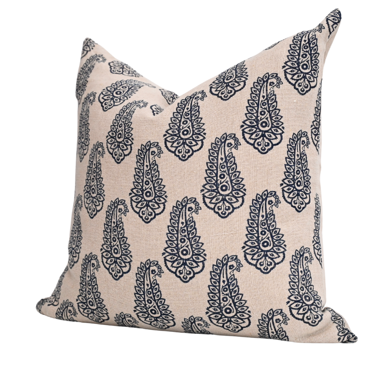 Paisley Linen Square Cushion - Image 2