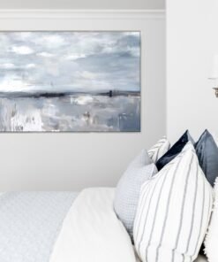 Ocean Whisper Canvas In Extra Large Antique Silver Frame