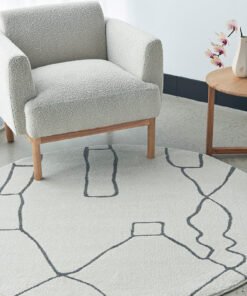 Alternative view of Amy White Grey Round Rug