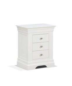 Provence - 3 Drawer Bedside - White