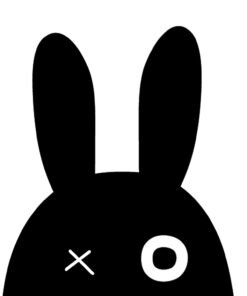 Alternative view of Kids Black Bunny Wall Art