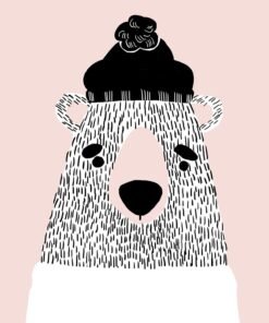 Alternative view of Kids Pink Bear Wall Art