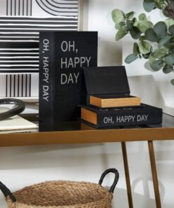 Alternative view of Linen Set of 3 Black Book Box