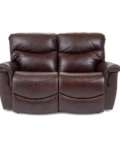 James Leather Tri-Power Reclining Loveseat