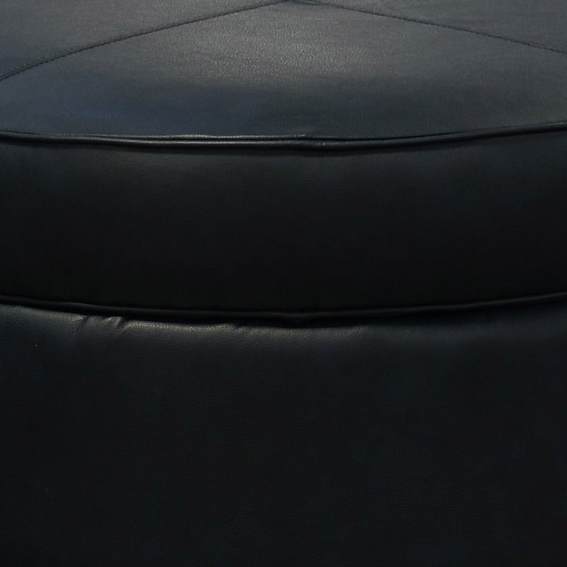 Monroe Round Leather Storage Ottoman - Image 3