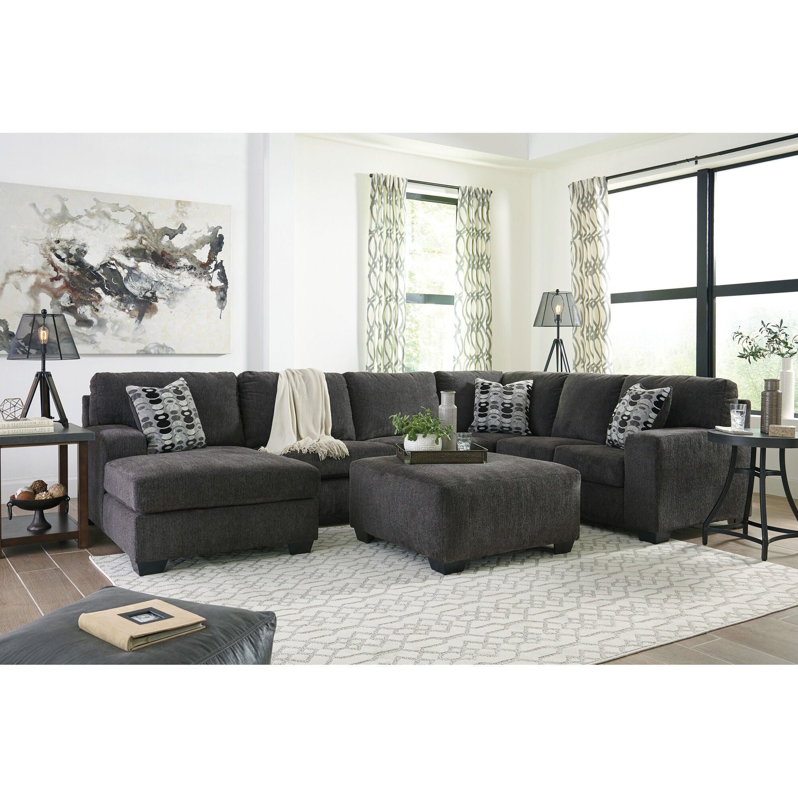 Ballinasloe Left Chaise Sectional and Ottoman