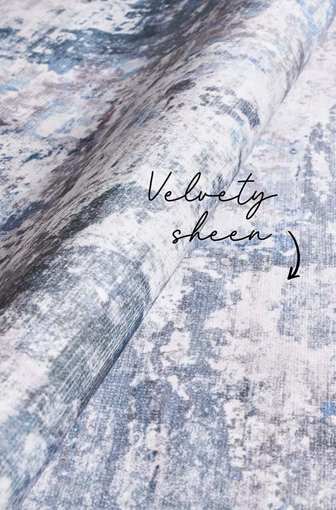 Sadie Blue Machine Washable Rectangle Rug - Image 5