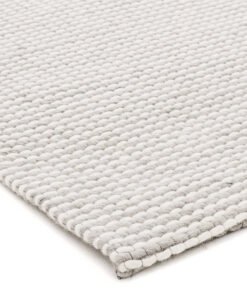 Alternative view of Oskar Felted Wool Striped Rug Grey White