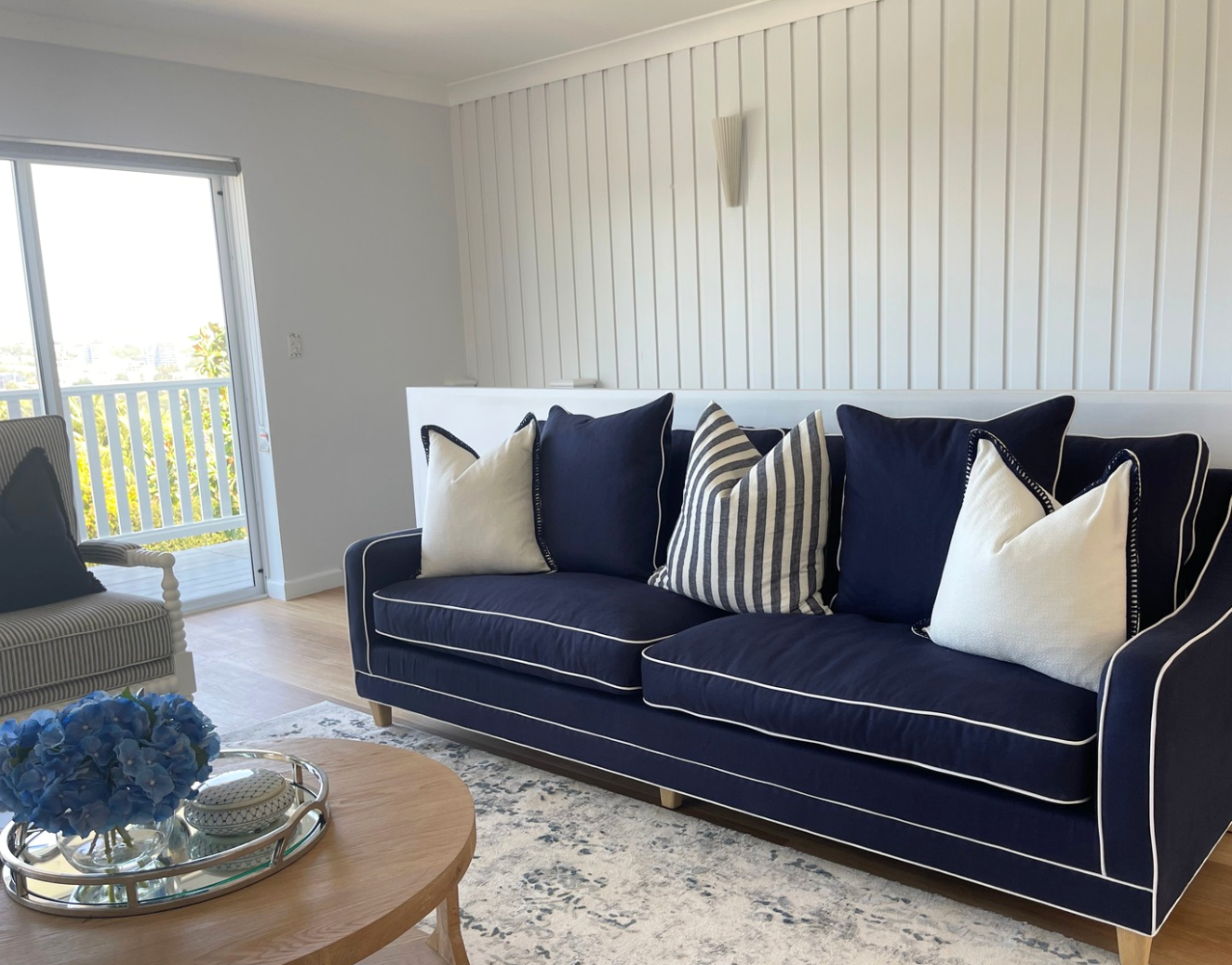 Martha 3 Seater Linen Lounge - Image 4