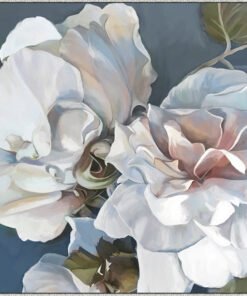 Pastel Petals Canvas In Antique Silver Frame