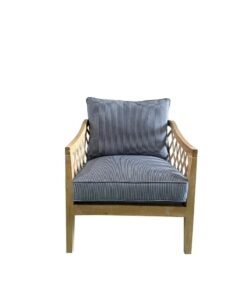 Lattice Oak And Linen Armchair