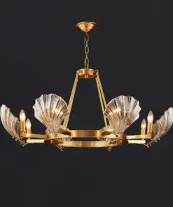 8 Lights Shell Mordern style Round crystal Glass Chandelier
