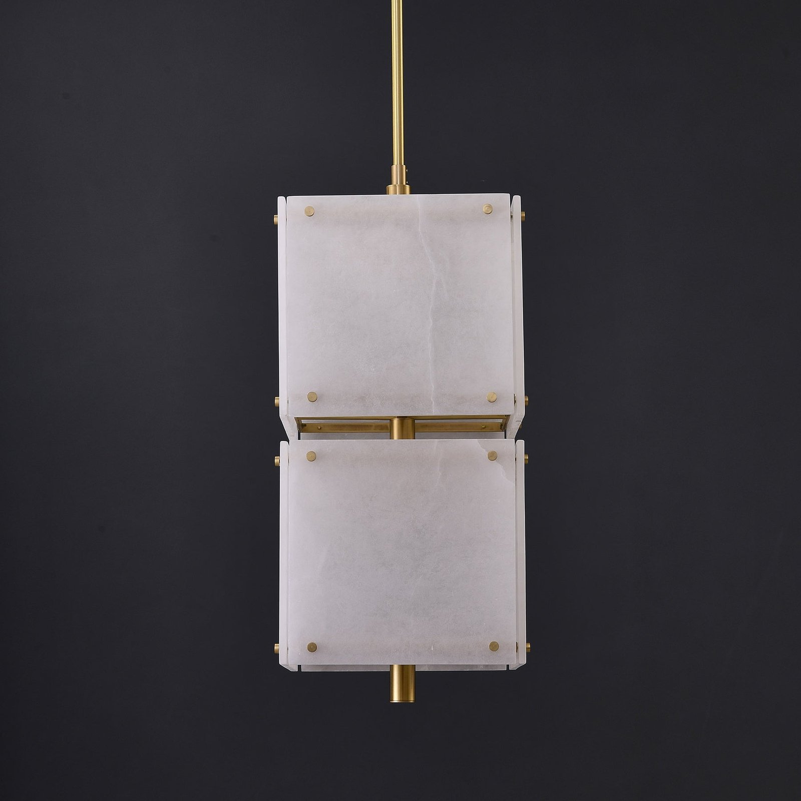 Square marble double head chandelier - Image 6