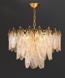 Transparent Glass Three-tier Chandelier