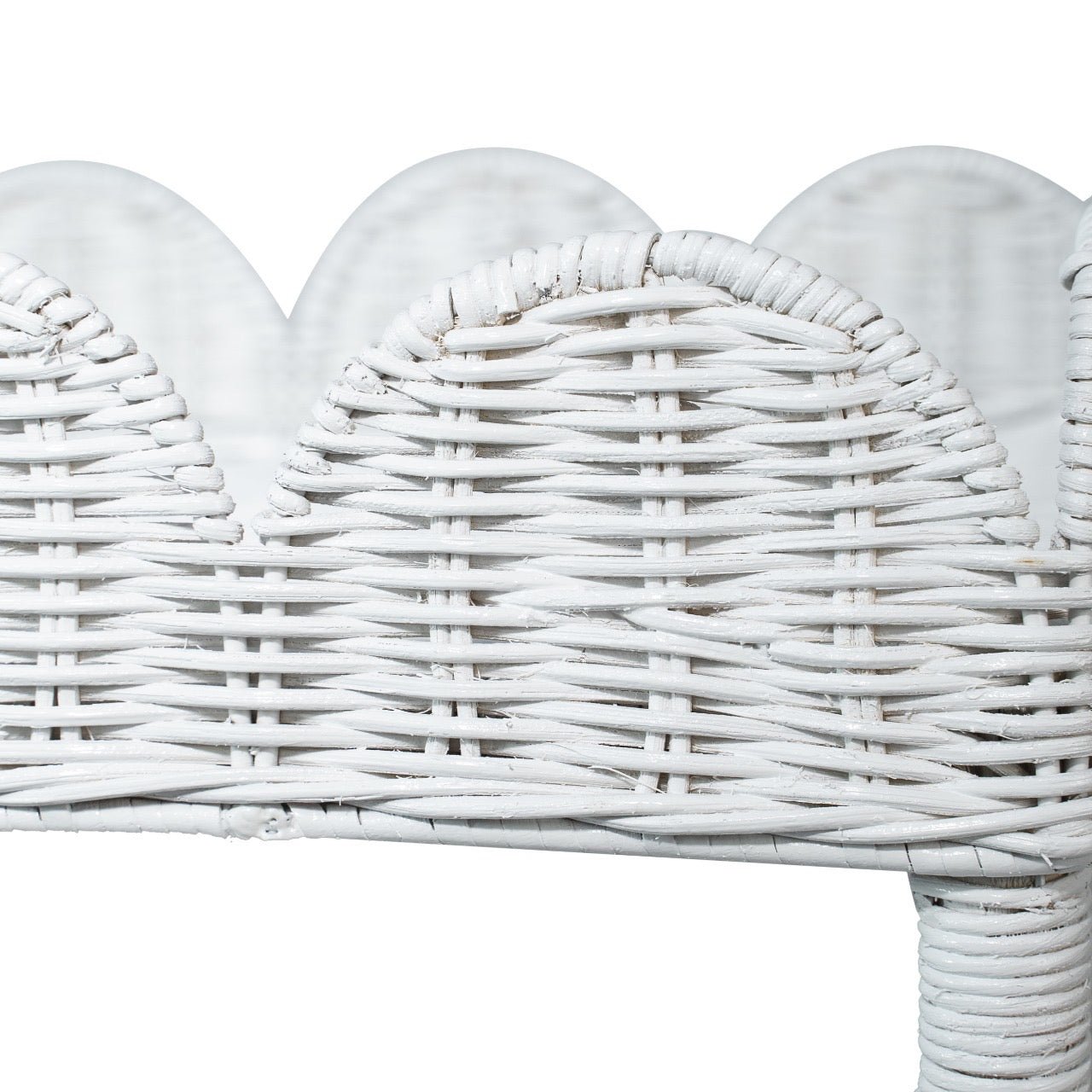 Scallop' White Rattan Bar Cart - Image 4
