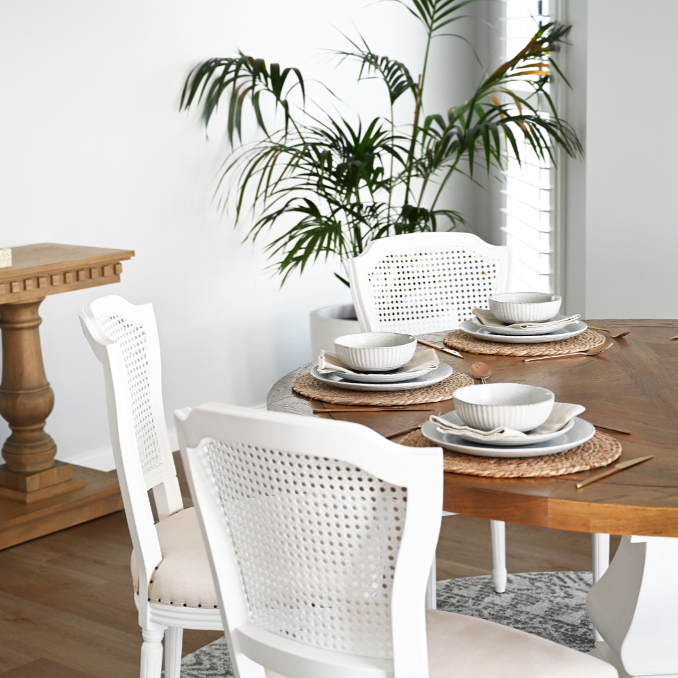 Hannah Parquetry Round Table With White Base - Image 3