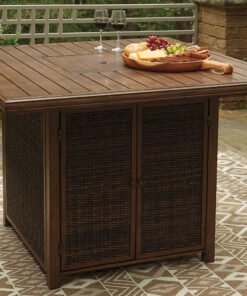 Paradise Trail Square Bar Table w/Fire Pit