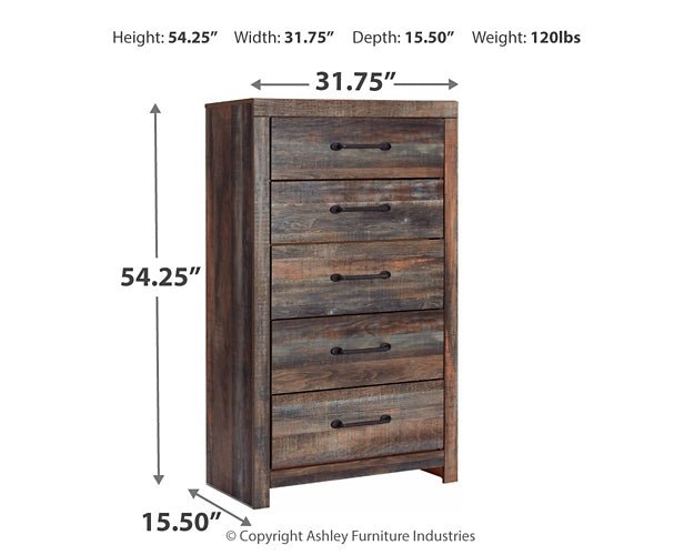 Drystan Five Drawer Chest - Image 4