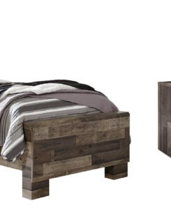 Derekson Twin Panel Bed with Mirrored Dresser, Chest and Nightstand