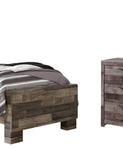 Derekson Twin Panel Bed with Mirrored Dresser