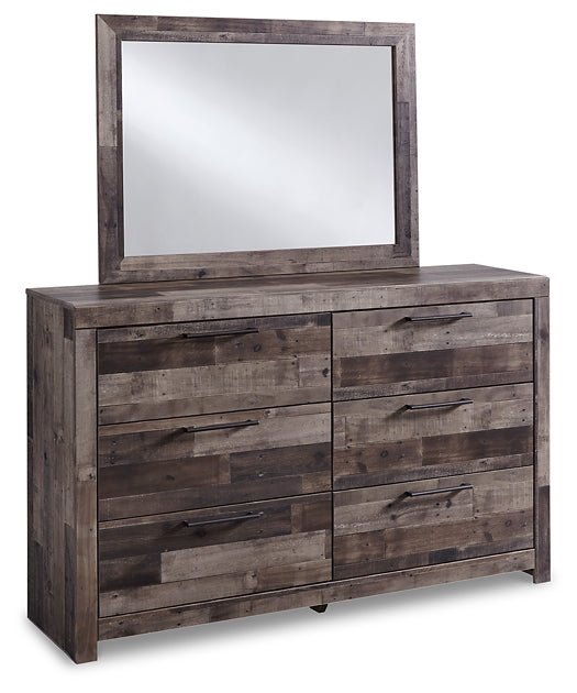 Derekson King Panel Bed with Mirrored Dresser, Chest and Nightstand - Image 4