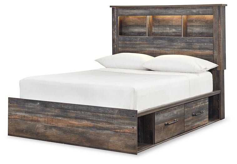 Drystan Full Bookcase Bed with 2 Storage Drawers with Mirrored Dresser, Chest and Nightstand - Image 3