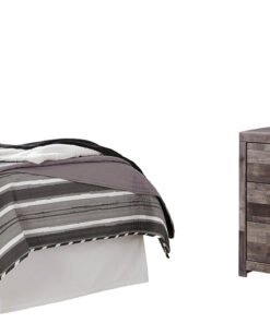 Derekson Twin Panel Headboard Bed with Mirrored Dresser