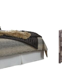 Derekson King Panel Headboard Bed with Mirrored Dresser
