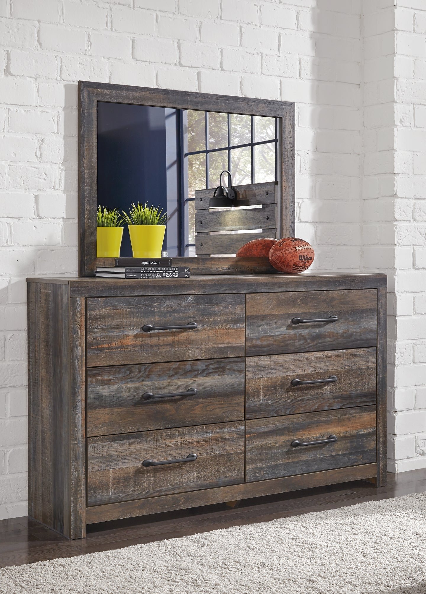 Drystan King Panel Bed with Mirrored Dresser, Chest and Nightstand - Image 3