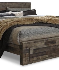 Alternative view of Derekson King Panel Bed with 2 Storage Drawers with Mirrored Dresser