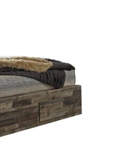 Derekson King Panel Bed with 6 Storage Drawers with Mirrored Dresser