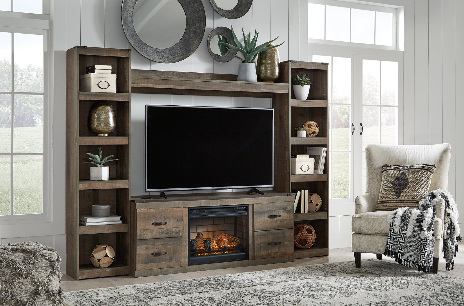 Ashley Express - Trinell 4-Piece Entertainment Center with Electric Fireplace - Image 3