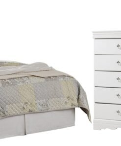 Anarasia Queen Sleigh Headboard Bed with Mirrored Dresser, Chest and Nightstand