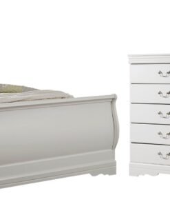 Anarasia Queen Sleigh Bed with Mirrored Dresser, Chest and Nightstand