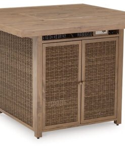 Alternative view of Walton Bridge Square Bar Table w/Fire Pit