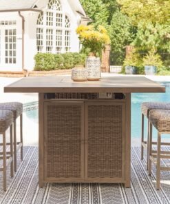 Walton Bridge Square Bar Table w/Fire Pit
