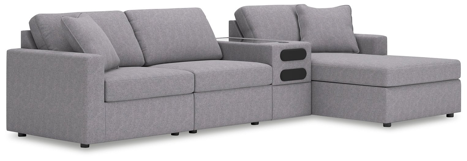 Modmax 4-Piece Sectional with Chaise and Audio Console - Image 2