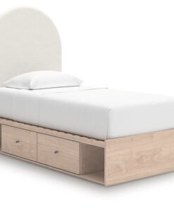 Alternative view of Arloster Twin Upholstered Panel Bed with Storage