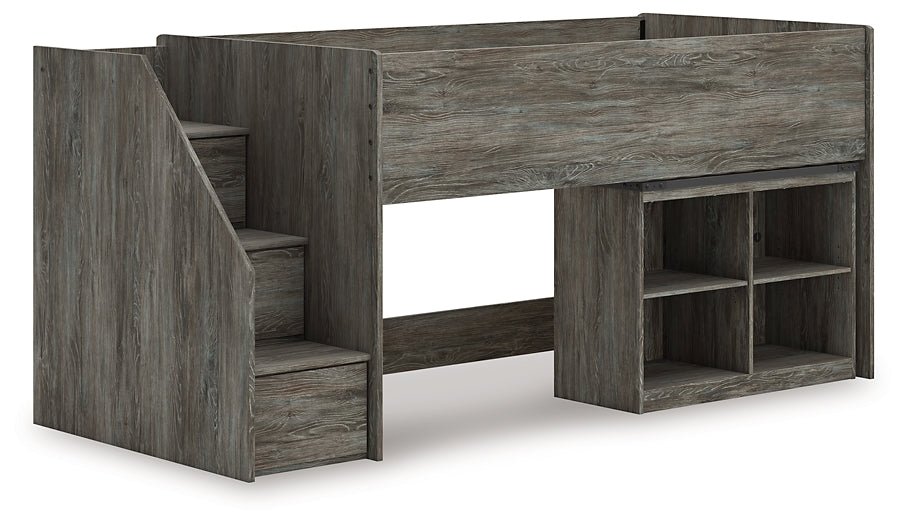 Frandern Twin Loft Bed with Bookcase Storage