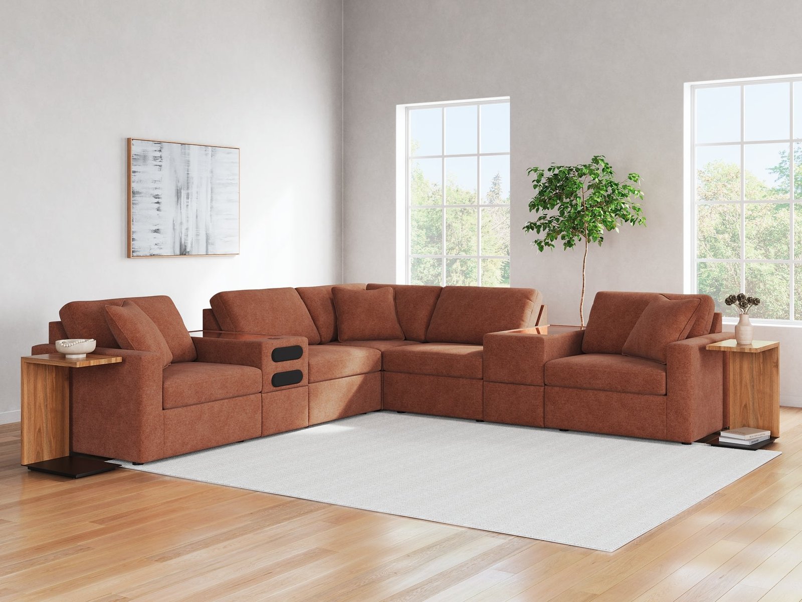 Modmax 7-Piece Balanced Sectional with Audio and Storage Consoles - Image 6