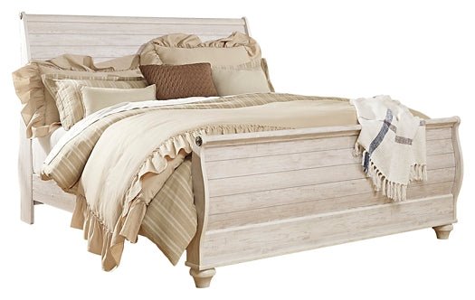 Willowton Sleigh Bed With Mirrored Dresser - Image 5