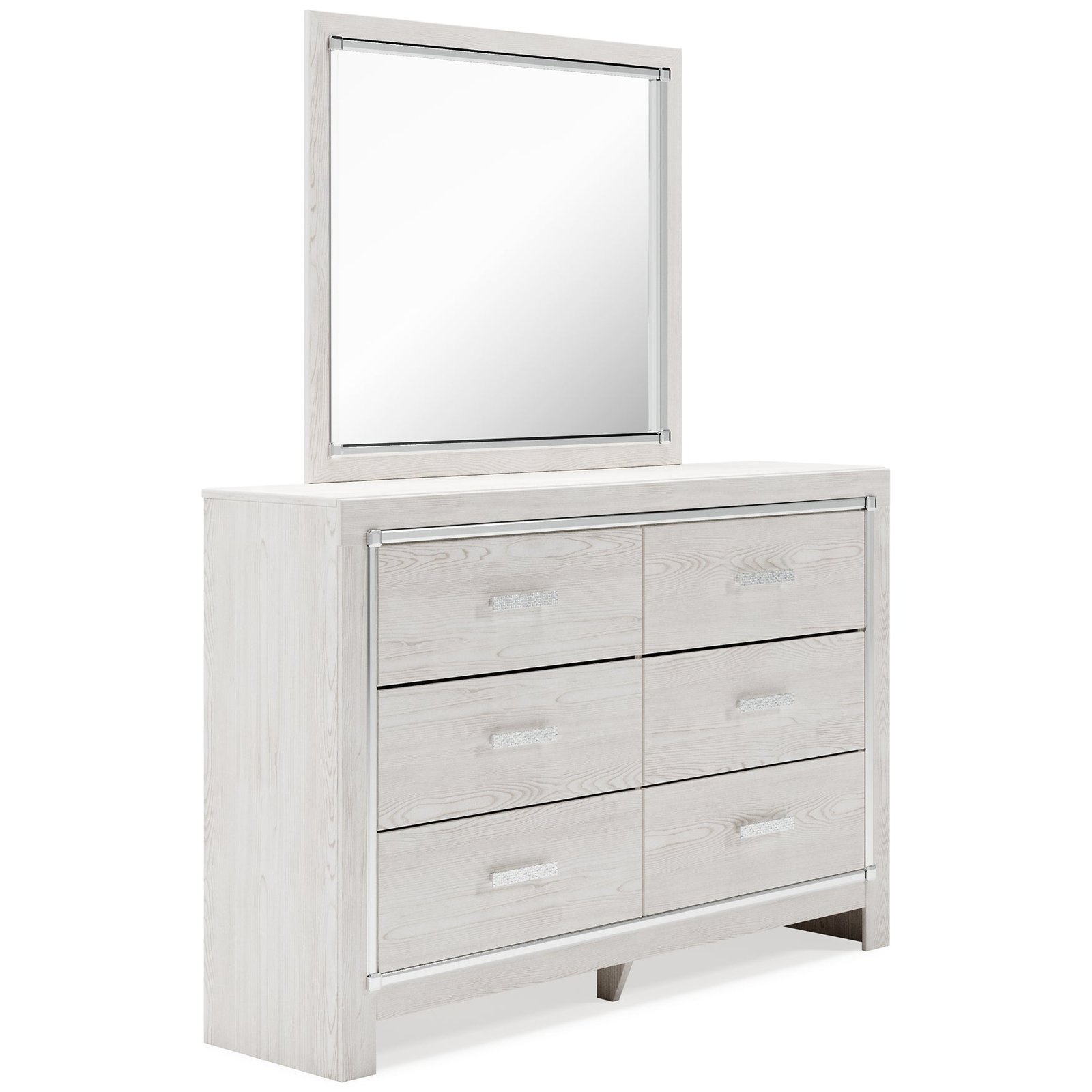Altyra King Panel Headboard Bed with Mirrored Dresser, Chest and Nightstand - Image 2