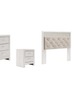 Altyra Queen Panel Headboard Bed with Mirrored Dresser, Chest and Nightstand