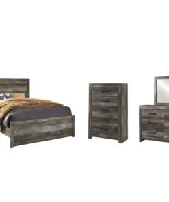 Wynnlow Queen Panel Bed with Mirrored Dresser, Chest and Nightstand